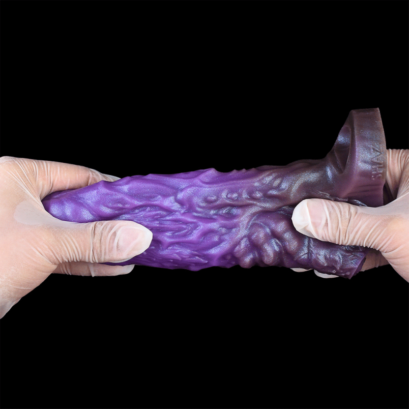 Extensión de pene fantasía – Herramienta masculina endurecida en silicona morada