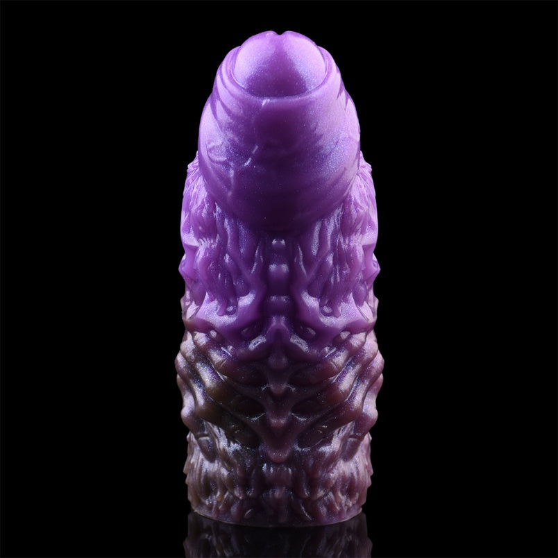 Extensión de pene fantasía – Herramienta masculina endurecida en silicona morada
