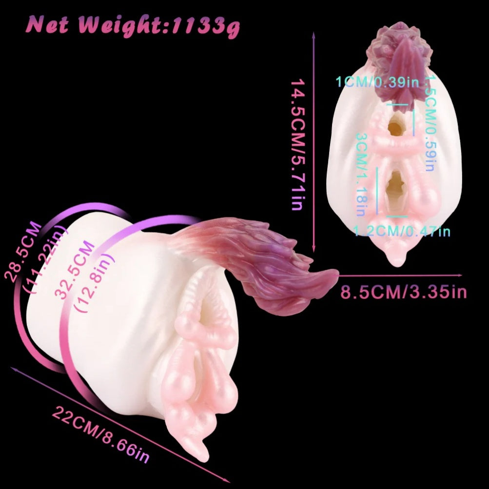 Fantasy Animal Torso Sex Dolls - Dual Channel Masturbator with Skin Texture and Tail