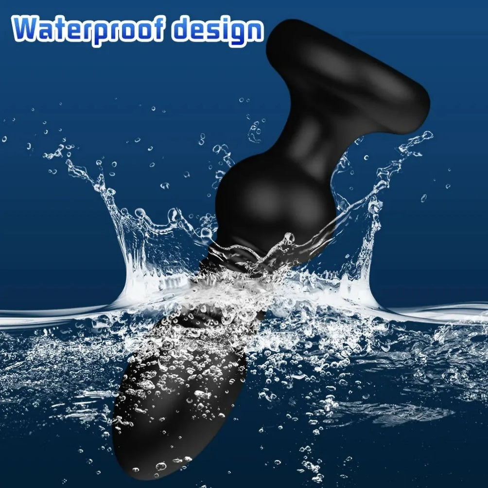 Plug anal telescópico 2 em 1 com controle remoto - Estimulador do ponto G masculino e vibrador anal