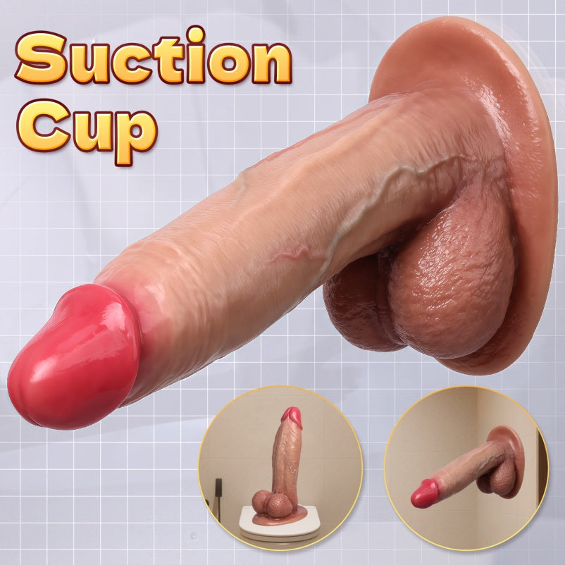 Dildo gigante realista de silicone com base de sucção – Expansão vaginal e orgasmo feminino