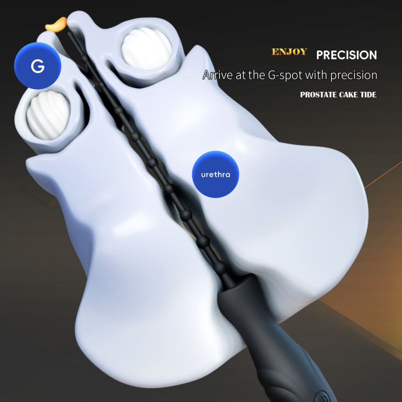 Vibrador uretral de silicone com design texturizado e cabo ergonômico – Estimulador do ponto G masculino
