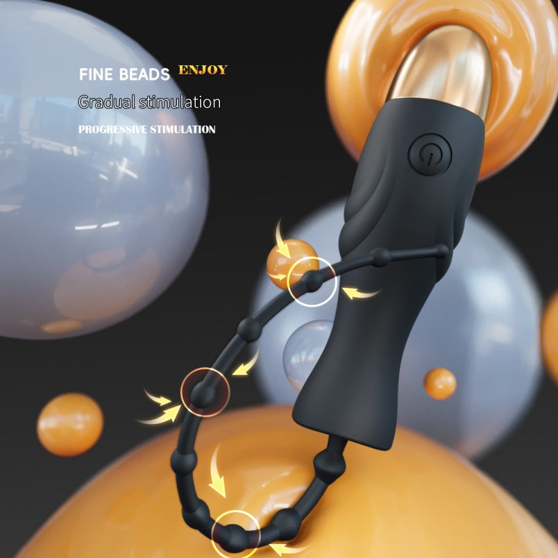 Vibrador uretral de silicone com design texturizado e cabo ergonômico – Estimulador do ponto G masculino