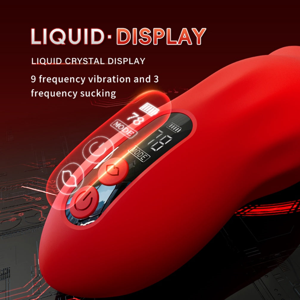 Masturbador de Hombre con Labios Realistas de Silicona Roja – Vibración y Succión para una Experiencia Oral Inigualable