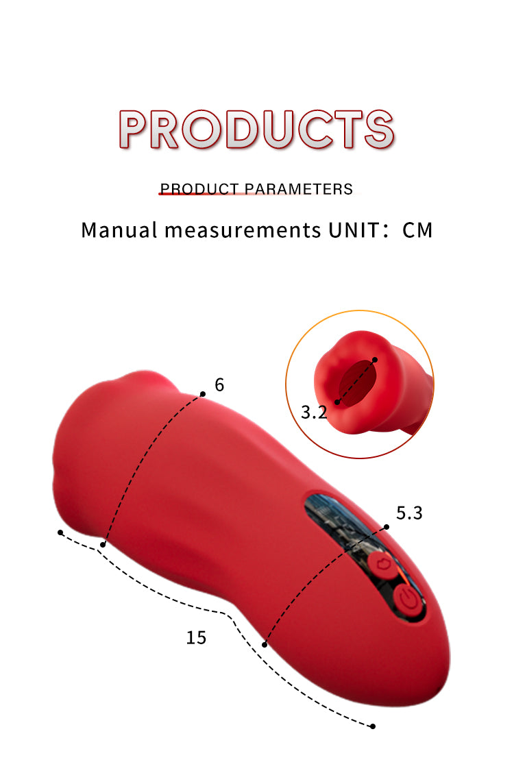 Masturbador de Hombre con Labios Realistas de Silicona Roja – Vibración y Succión para una Experiencia Oral Inigualable