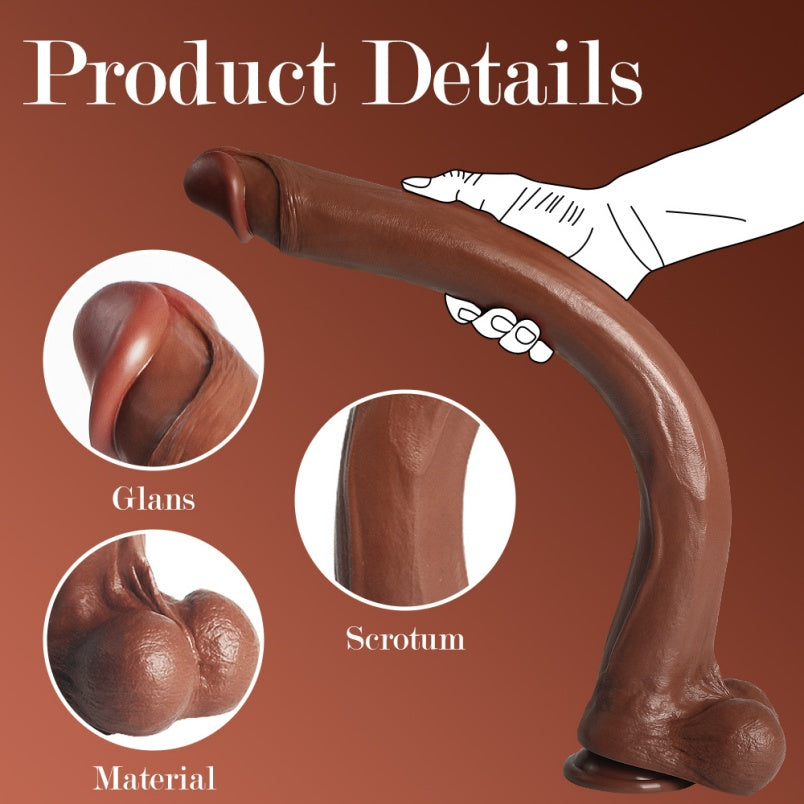Dildos de silicone extralongos - Ferramenta flexível para orgasmo feminino anal e vaginal
