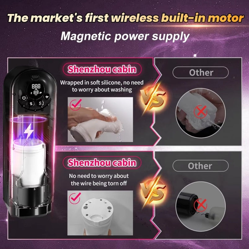 Masturbador Para Hombre Masajes en el Pene - Multi-Funcional Vibrador de Silicona para Masturbación