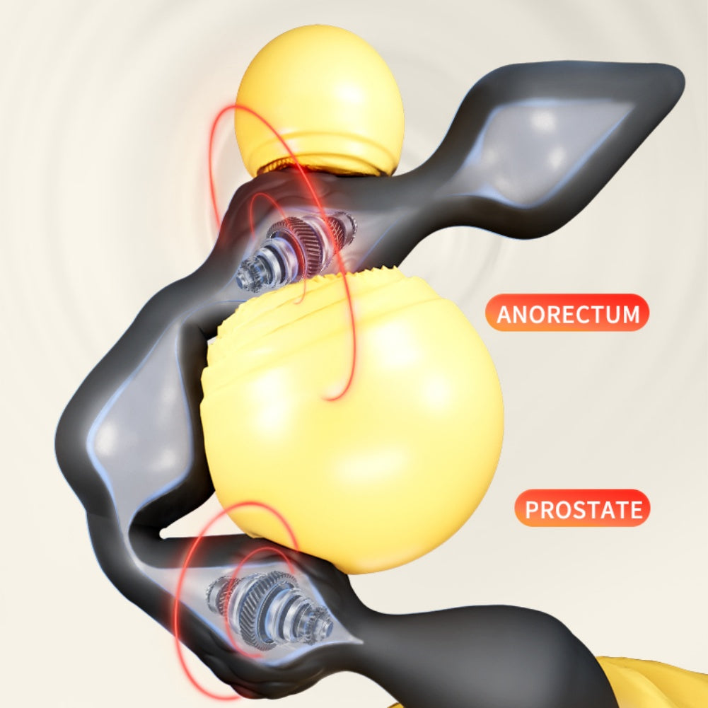 Estimulador de próstata e bolas anais vibratórias - Brinquedo sexual 3 em 1 para o ponto G masculino