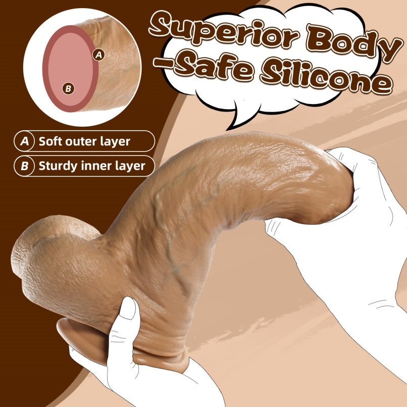 Pene de 32 cm Dildo Gigante – Juguete de Silicona Realista para Orgasmo Femenino