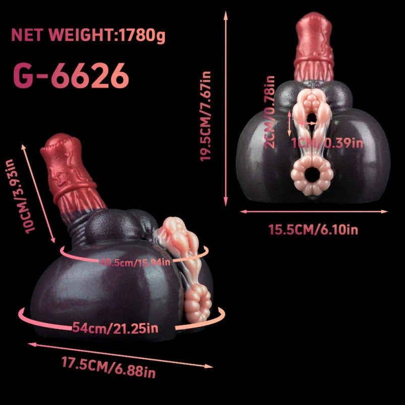 Fantasy Torso Monster Dildo and Sex Doll - 2-in-1 Hybrid Silicone Toy for Couples