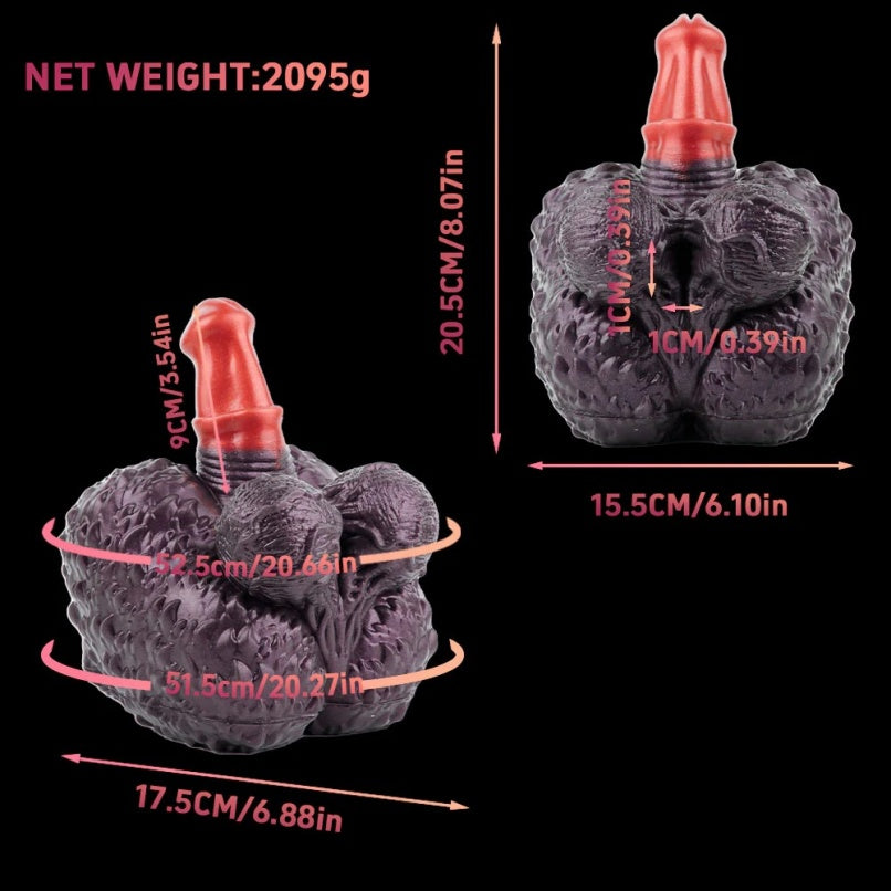 Boneca Sexual Fantasia Animal com Torso e Dildo Monstro – Brinquedo Híbrido 2 em 1 para Casais