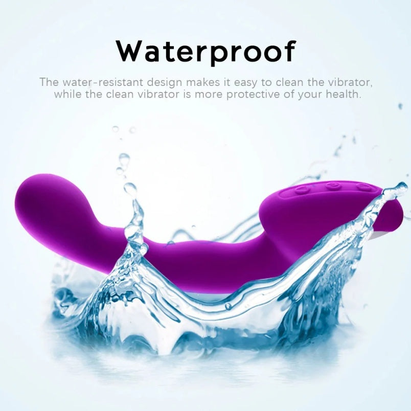 Vibrador Dildo de Silicona Líquida para Masaje Vaginal y Punto G – Estimulación Triple A-G-U con 30 Modos de Vibración