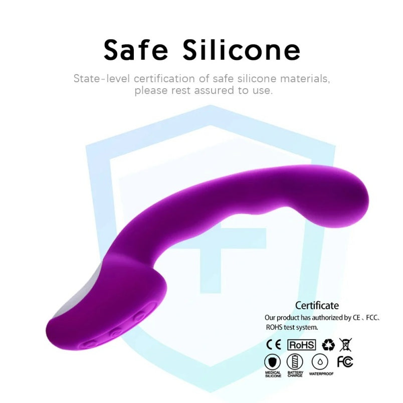 Vibrador Dildo de Silicona Líquida para Masaje Vaginal y Punto G – Estimulación Triple A-G-U con 30 Modos de Vibración