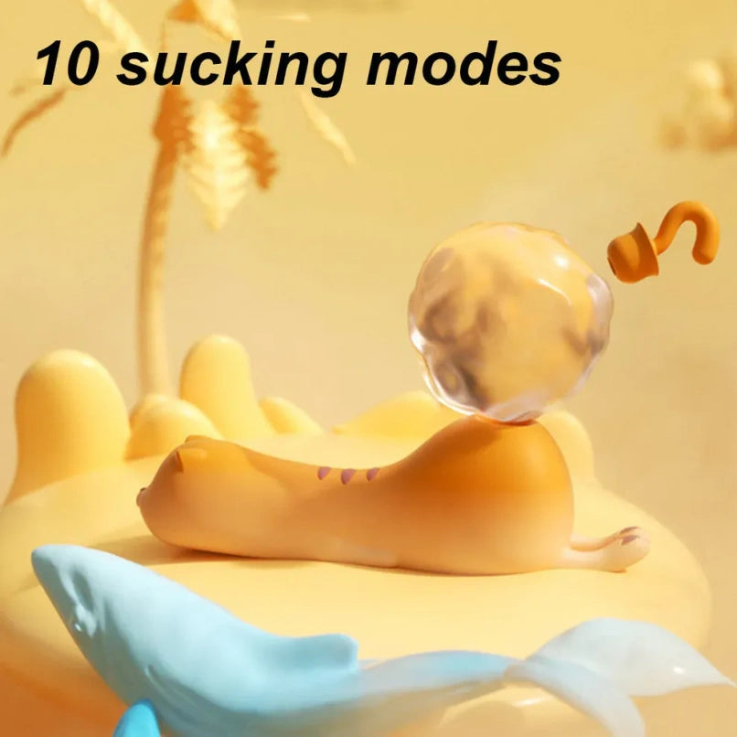 Vibrador clitoriano discreto em formato de gato com sucção – Ideal para proporcionar orgasmos femininos e um presente perfeito.