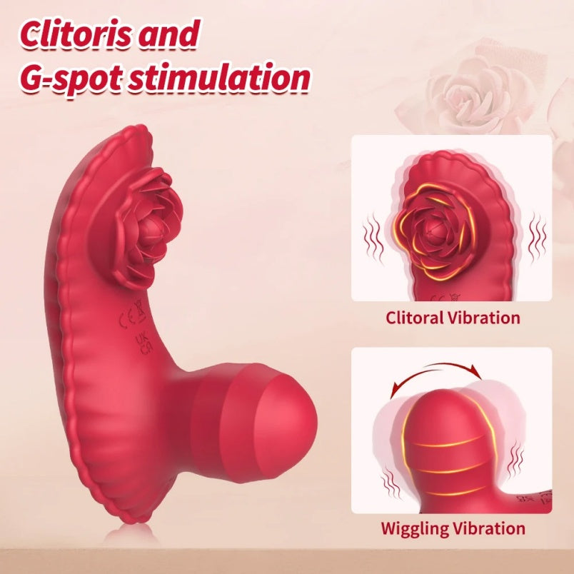 Vibrador Strap-on com dupla estimulação - Massageador vaginal e estimulador clitoriano com controle remoto