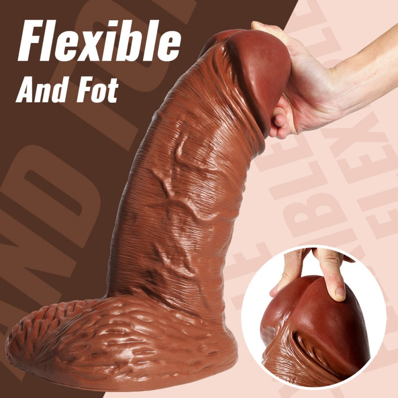 Dildo Gigante Fantasia – Dildo realista de silicone macio para expansão vaginal extrema