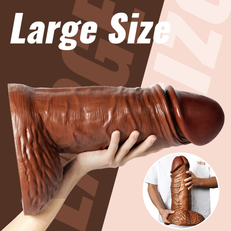 Dildo Gigante Fantasia – Dildo realista de silicone macio para expansão vaginal extrema