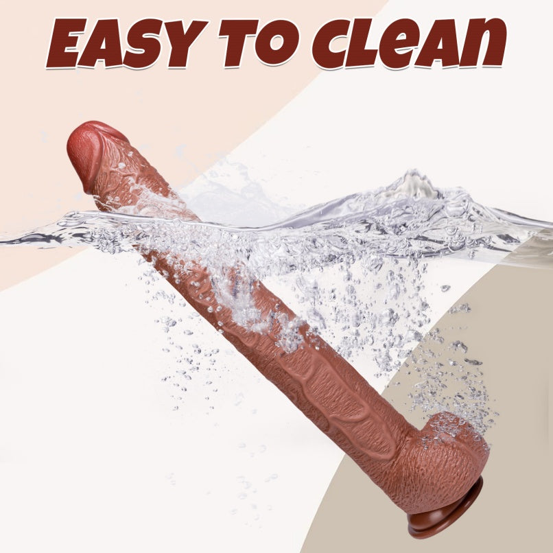 Dildo de Silicona Carnosa Superlargo de Fantasía con Succión – Exploración Profunda Anal y Vaginal Femenina