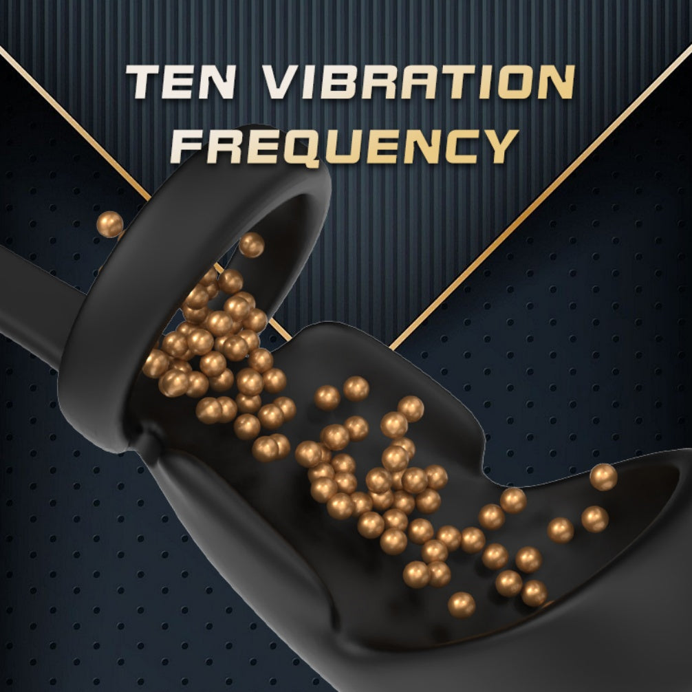 Black Silicone Vibrating Penis Ring – Sex Toys for Men with Triple Delay