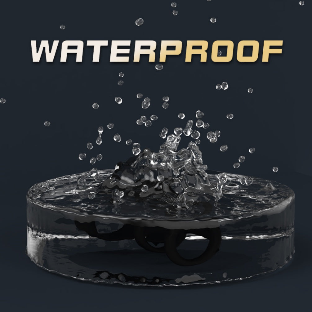 Black Silicone Vibrating Penis Ring – Sex Toys for Men with Triple Delay