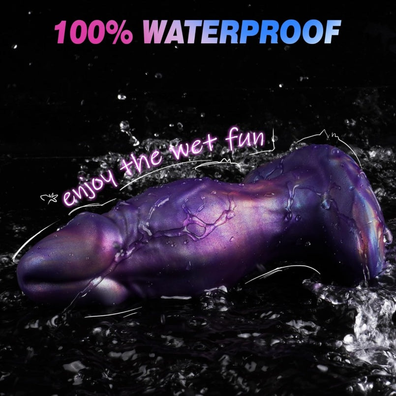 Dildo Fantasia com Base de Âncora – Dildo anal e vaginal "vestível" em silicone roxo para expansão