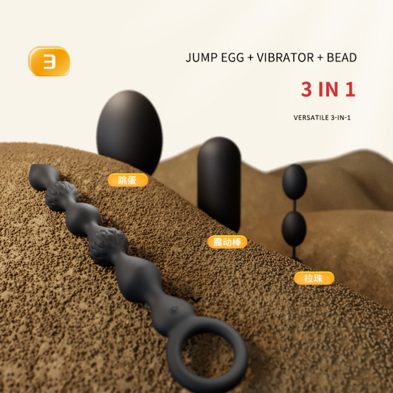 Estimulador de próstata e bolas anais vibratórias - Brinquedo sexual 3 em 1 para o ponto G masculino