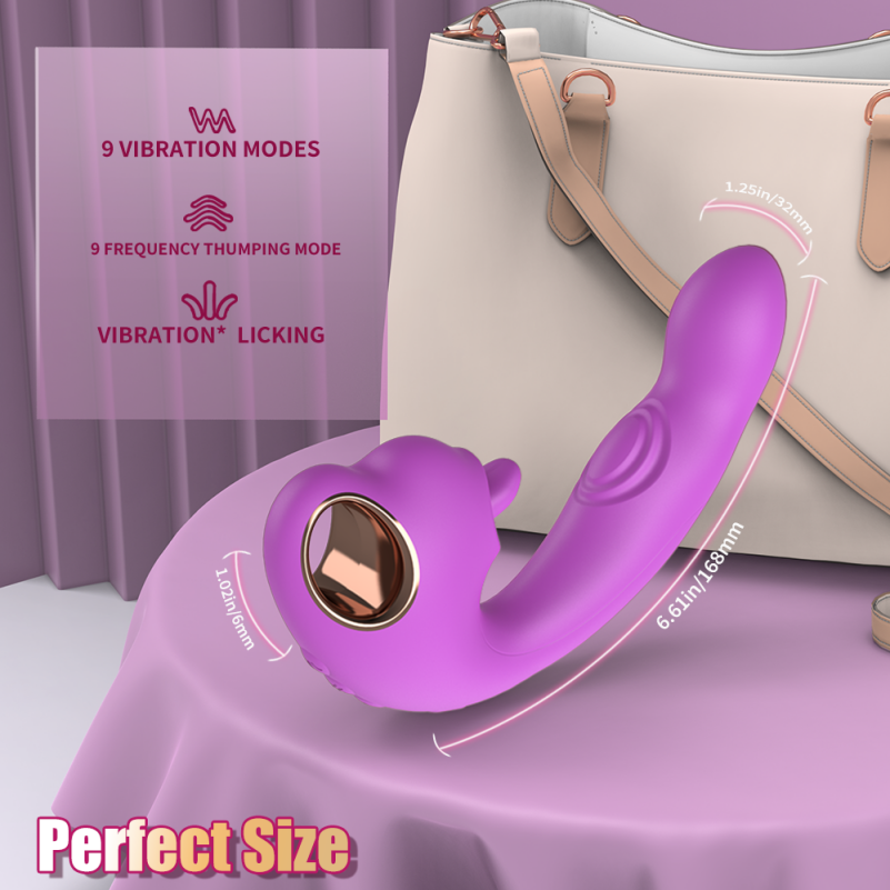 Vibrador Vaginal Tipo Fantasía Punto G - Succionador de Clítoris de Silicona Líquida y Masajes Sensuales