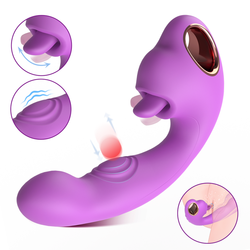 Vibrador Vaginal Tipo Fantasía Punto G - Succionador de Clítoris de Silicona Líquida y Masajes Sensuales