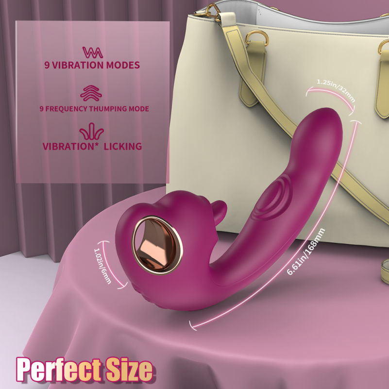 Vibrador Vaginal Tipo Fantasía Punto G - Succionador de Clítoris de Silicona Líquida y Masajes Sensuales