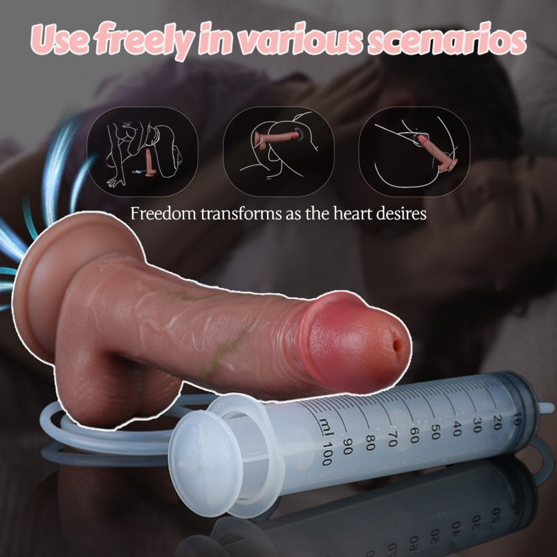 Consolador Realista con Función de Eyaculación y Efecto Piel Móvil – Revolución en Penes de Silicona y Juguetes Sexuales para Mujeres