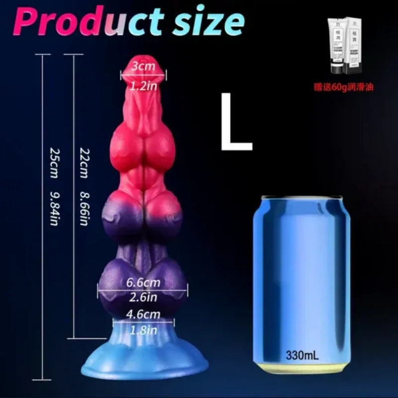 Monster Fantasy Dog Knot – Estimulador de silicone para expansão e travamento, para uso vaginal e anal.