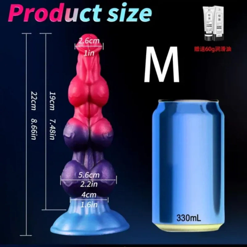 Monster Fantasy Dog Knot – Estimulador de silicone para expansão e travamento, para uso vaginal e anal.