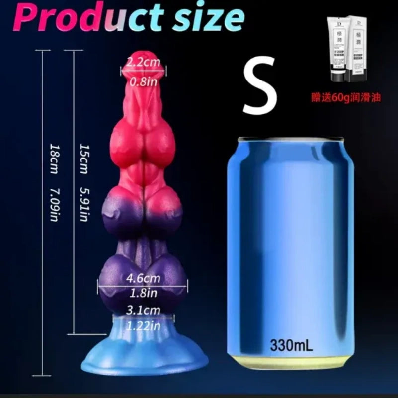 Monster Fantasy Dog Knot – Estimulador de silicone para expansão e travamento, para uso vaginal e anal.