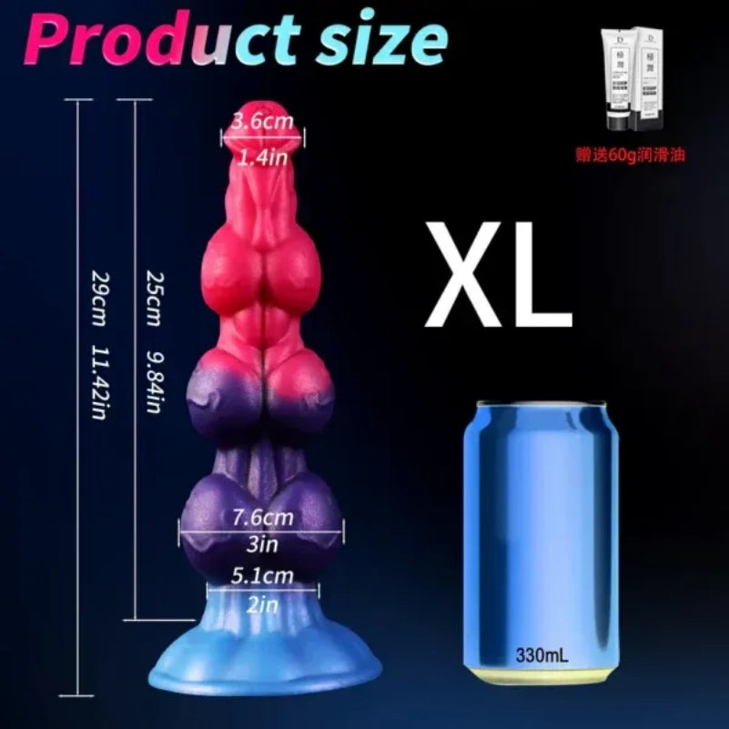 Monster Fantasy Dog Knot – Estimulador de silicone para expansão e travamento, para uso vaginal e anal.