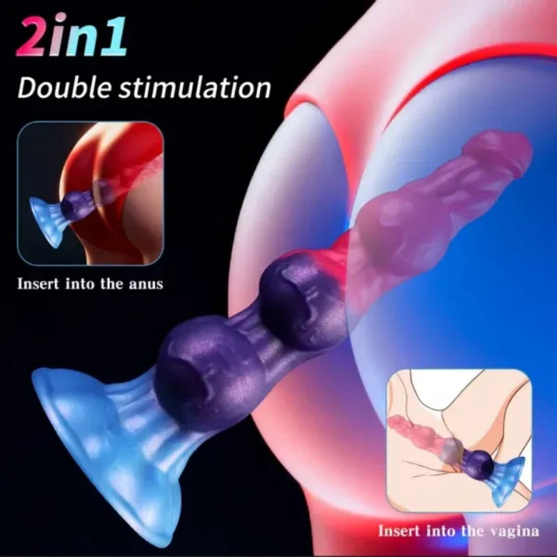 Monster Fantasy Dog Knot – Estimulador de silicone para expansão e travamento, para uso vaginal e anal.