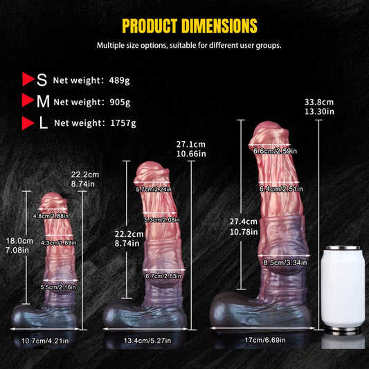 Realistic "Monster Knot" Silicone Double Layer Horse Dildo – Fantasy Dildo for Deep Female Orgasm