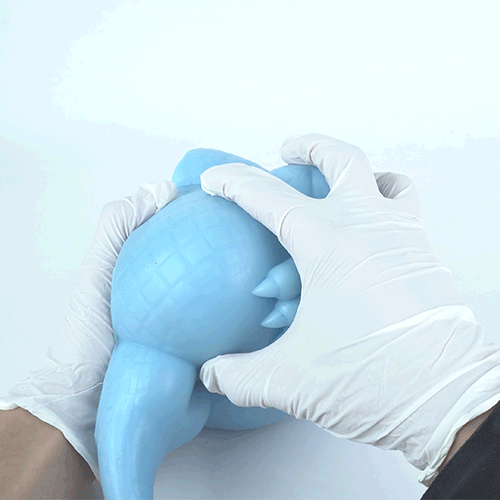 Muñeca Sexual de Fantasía y Monster Dildo 2 en 1-Juguete de Silicona Azul para el Placer Compartido