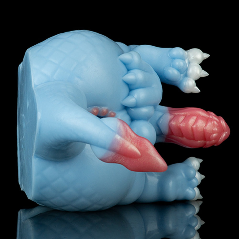 Muñeca Sexual de Fantasía y Monster Dildo 2 en 1-Juguete de Silicona Azul para el Placer Compartido