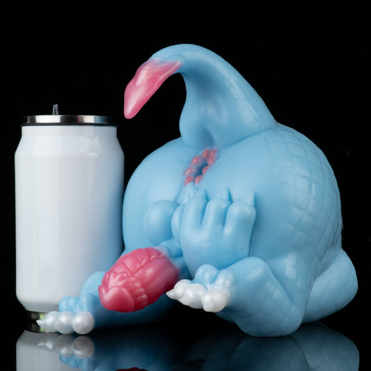 Muñeca Sexual de Fantasía y Monster Dildo 2 en 1-Juguete de Silicona Azul para el Placer Compartido