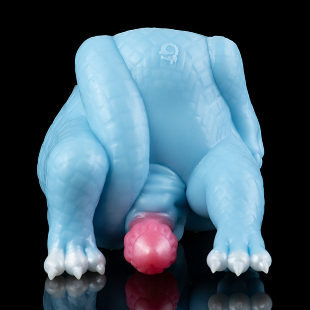 Muñeca Sexual de Fantasía y Monster Dildo 2 en 1-Juguete de Silicona Azul para el Placer Compartido