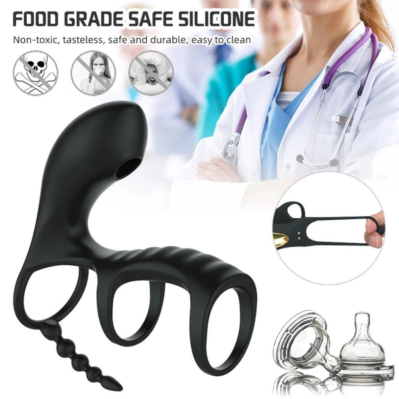 Masajeador de Próstata Térmico de Mano - Plug Anal de Silicona Médica para del Punto G Masculino