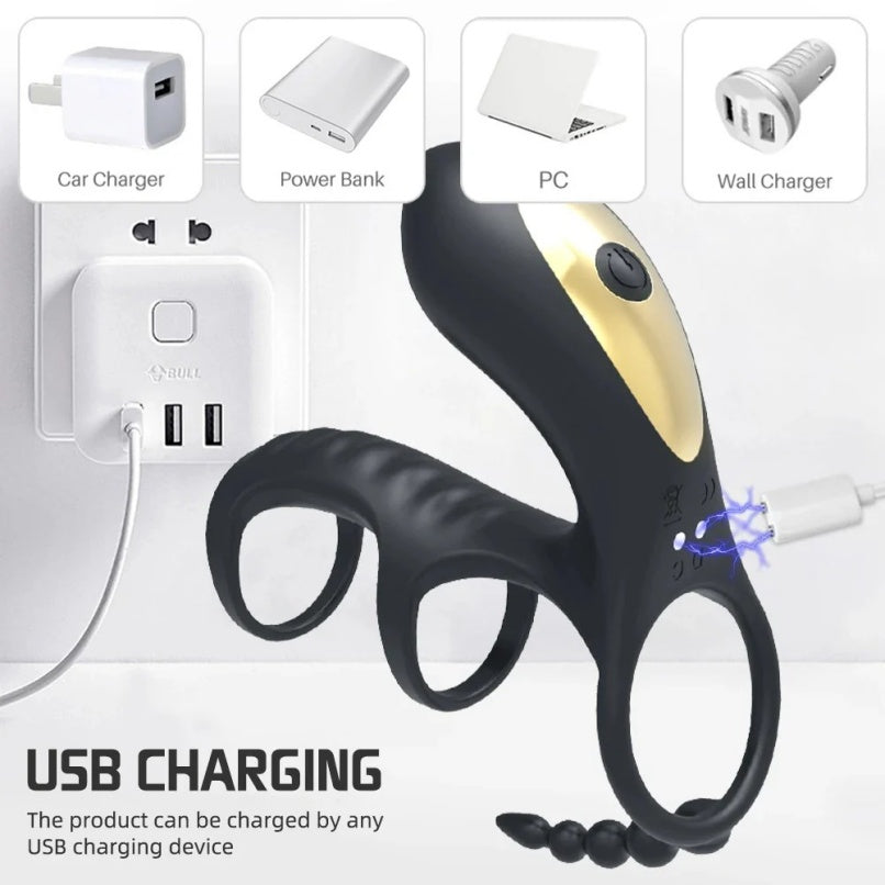 Masajeador de Próstata Térmico de Mano - Plug Anal de Silicona Médica para del Punto G Masculino