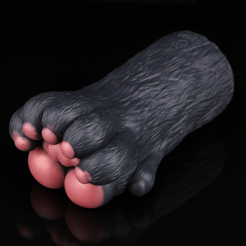 🐾Sex Doll Fantasía de Mano Peluda – Masturbador Masculino de Silicona Negra con Textura Espiral Interna