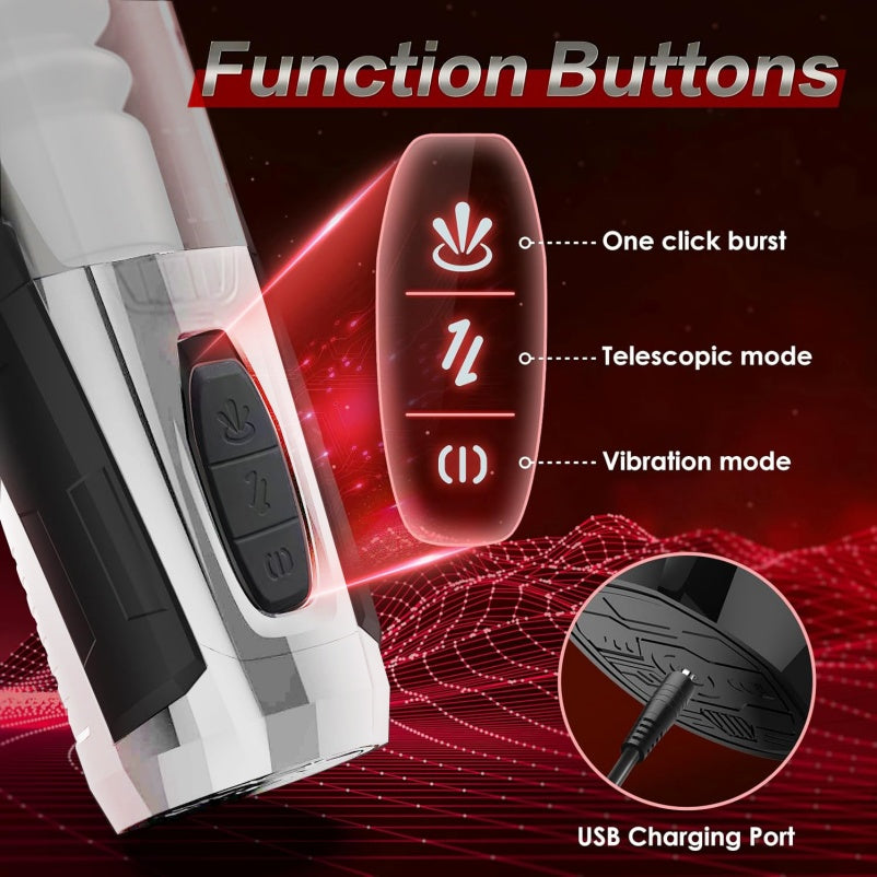 Masturbador Automático Inteligente para Hombre - Copa de Vibración y Empuje con Silicona de Grado Alimenticio