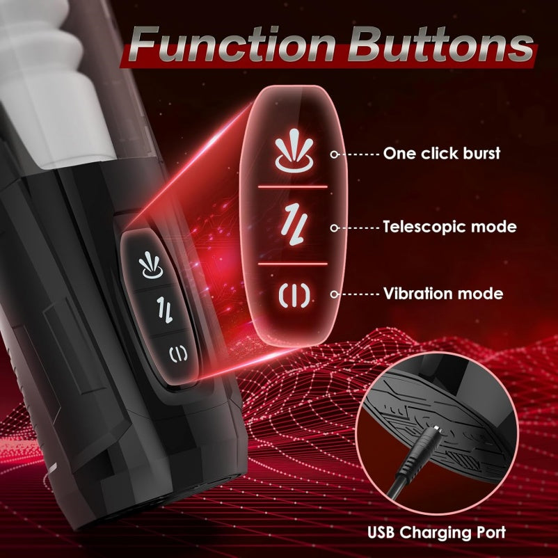 Masturbador Automático Inteligente para Hombre - Copa de Vibración y Empuje con Silicona de Grado Alimenticio