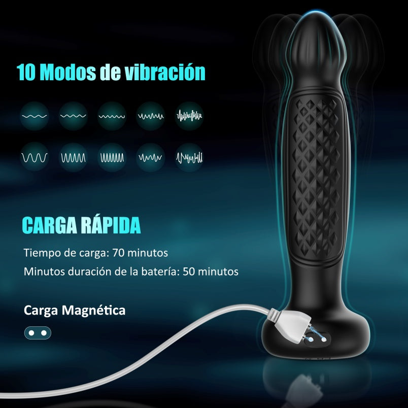 Vibrador telescópico estimulador da próstata - Brinquedo sexual multifuncional para homens e mulheres